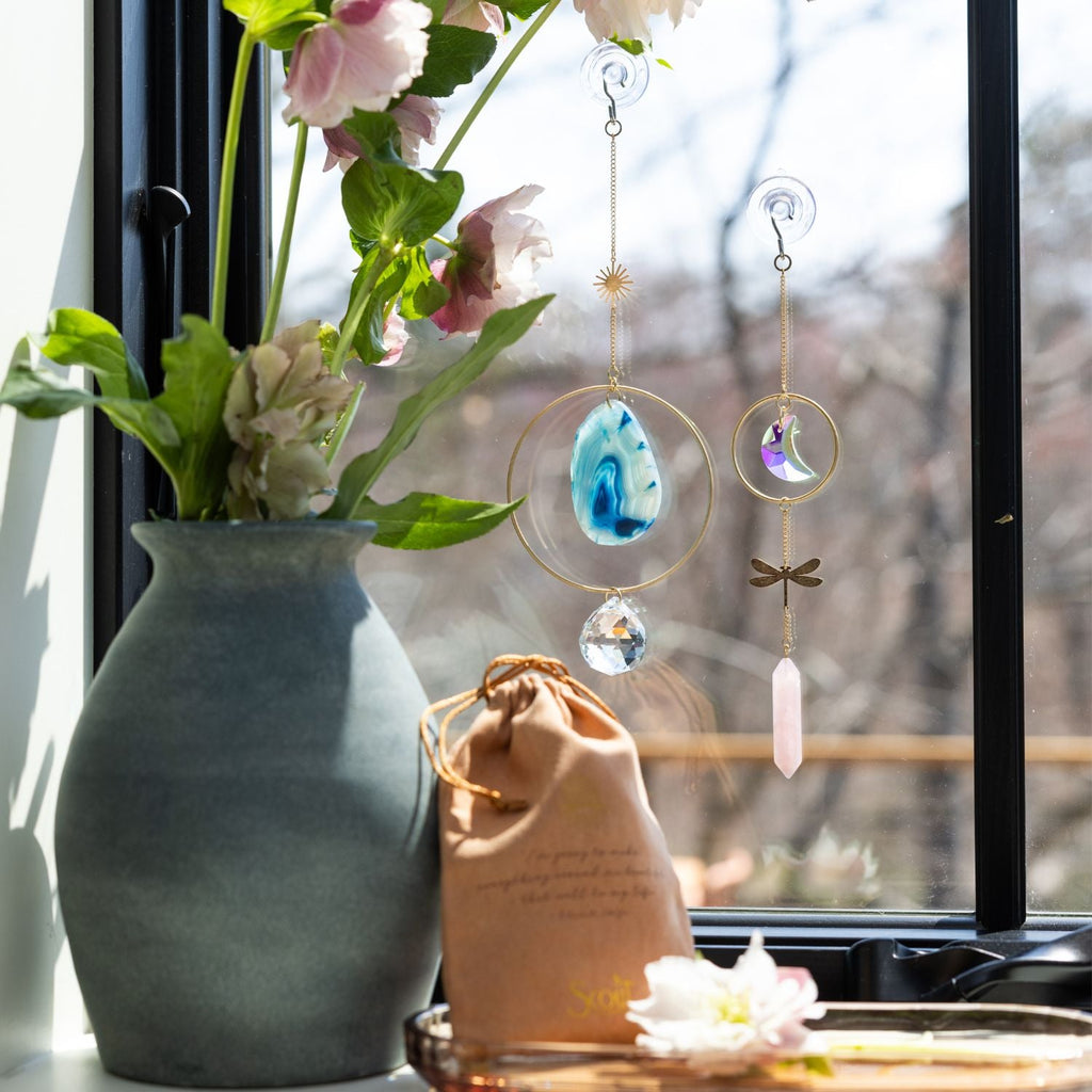 Suncatcher - Soleil & Agate Bleue