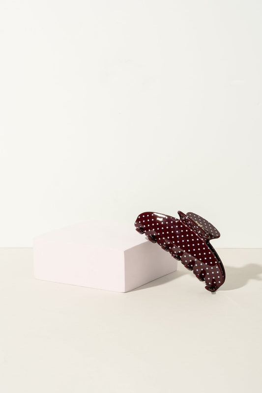 Pince À Cheveux - Burgundy Polka Dot