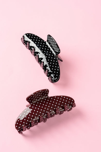 Pince À Cheveux - Black Polka Dot