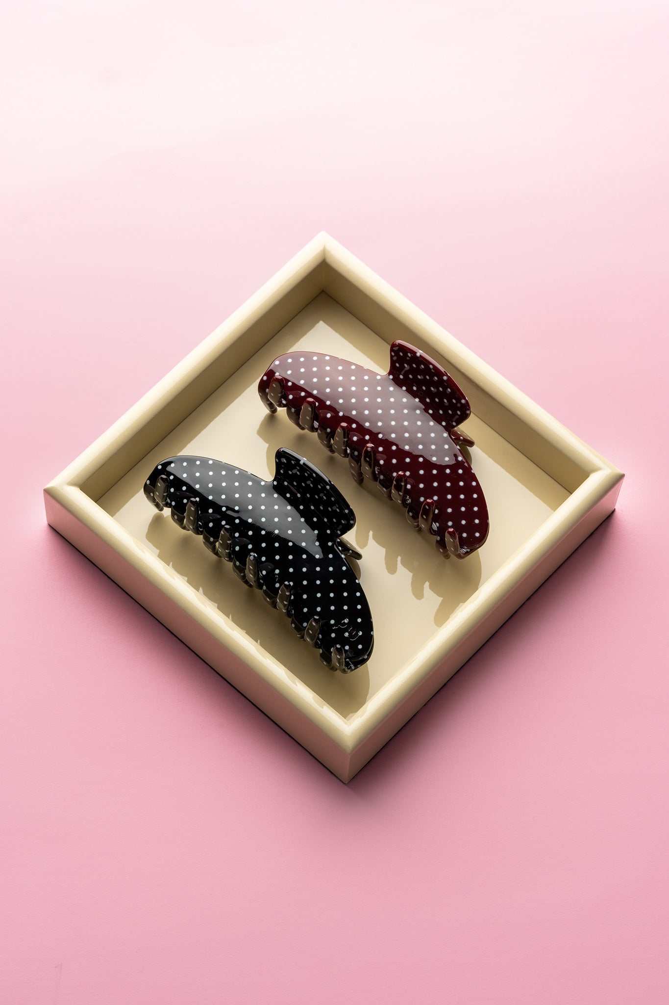 Pince À Cheveux - Black Polka Dot