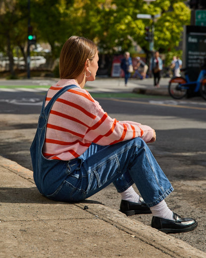 Chandail Evelyn - Rayé Orange & Rose