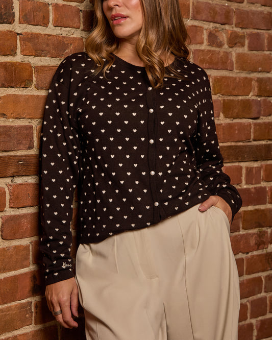 Cardigan Tyla - Cœurs Beiges