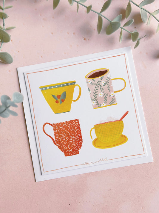 Carte De Souhait - Tasses