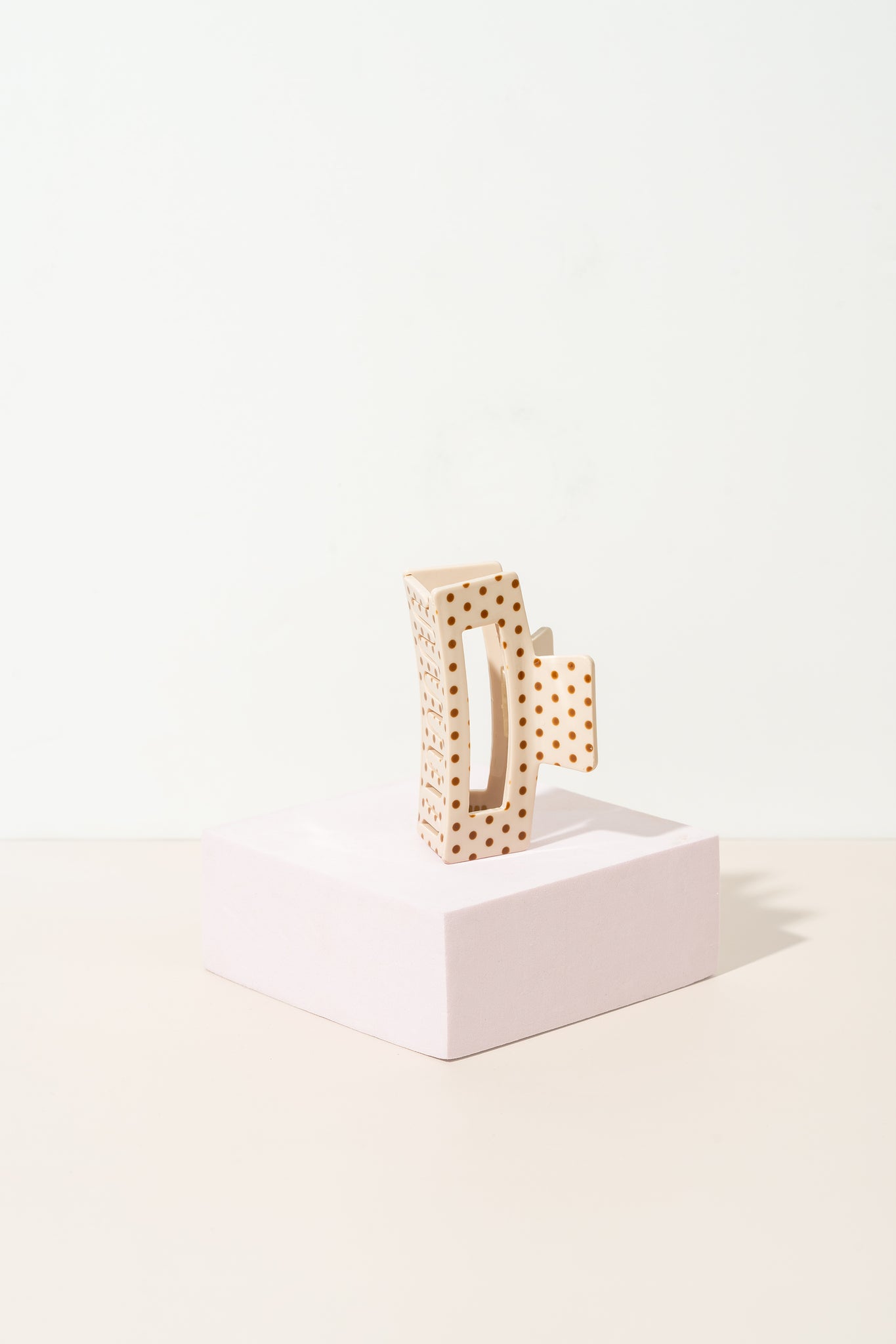 Pince  À Cheveux - Beige Polka Dot