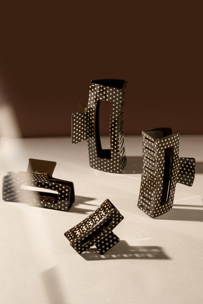 Pince À Cheveux - Brown Polka Dot