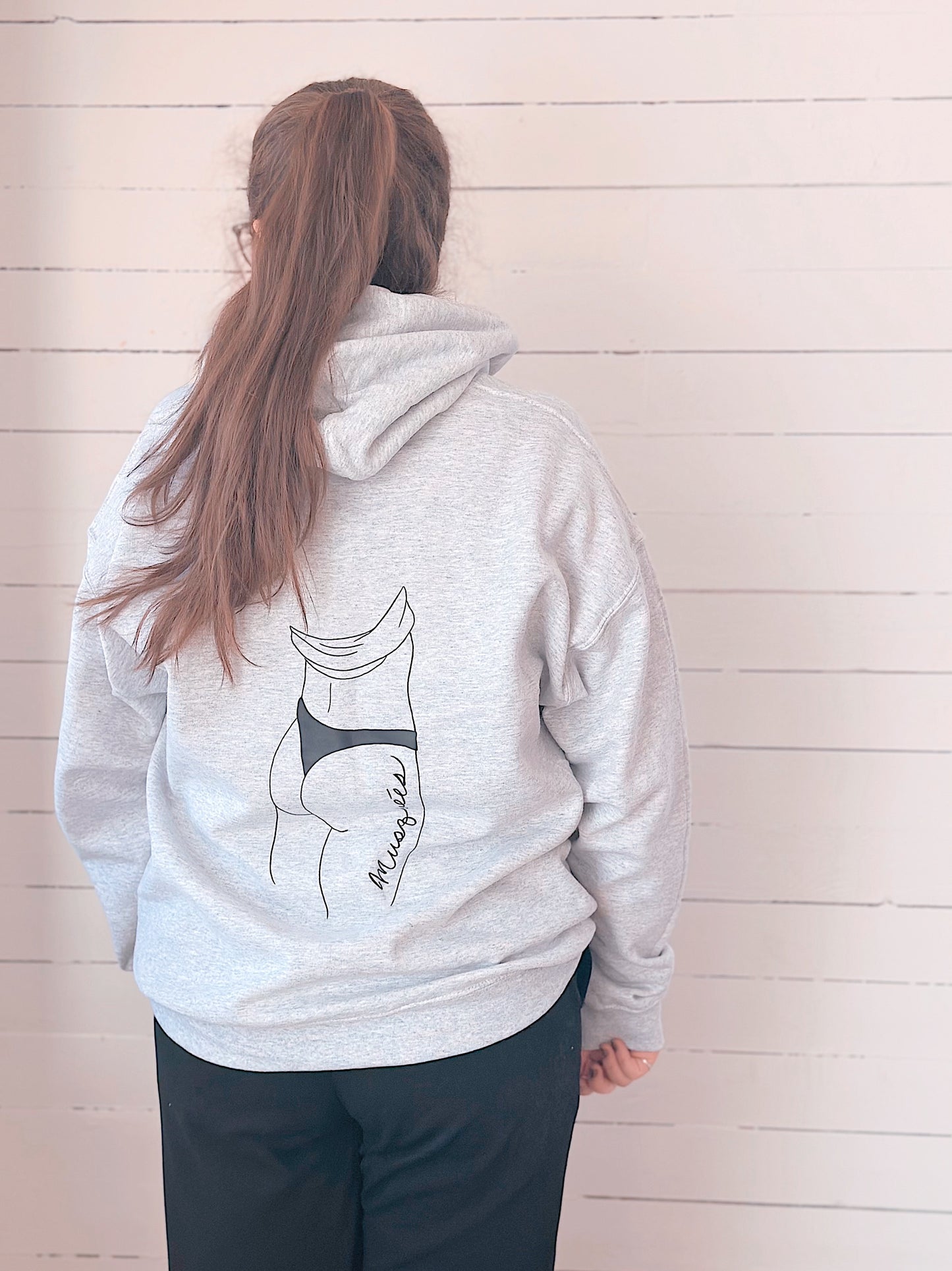 Hoodie Fesses - Gris Chiné