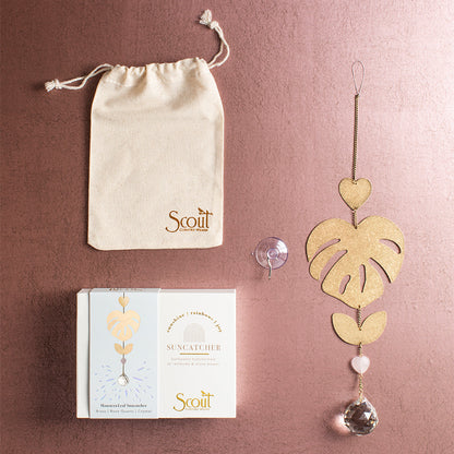Suncatcher - Monstera & Quartz Rose