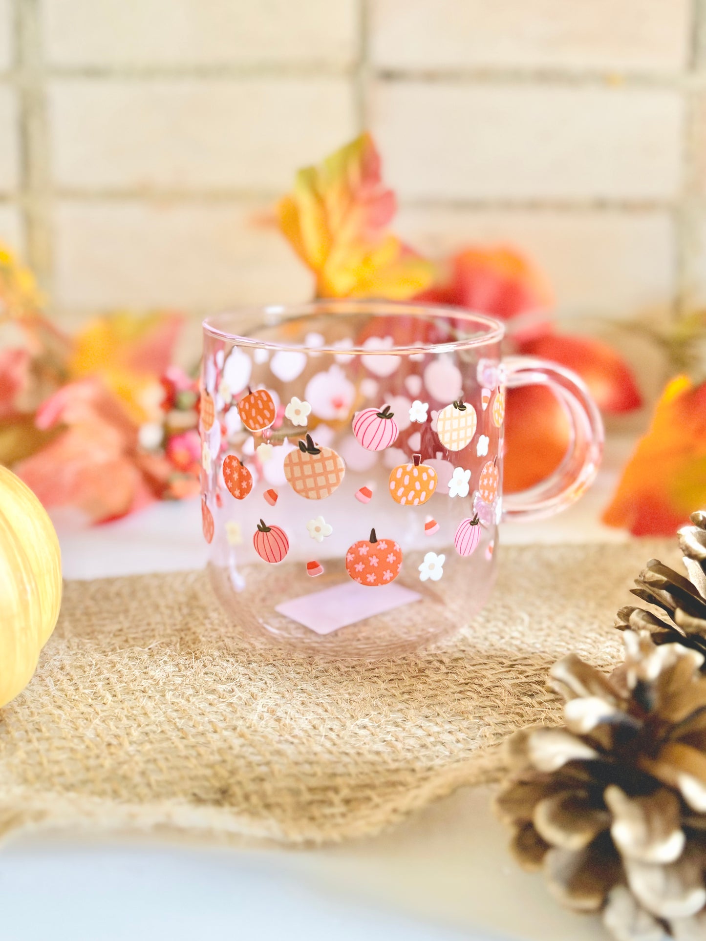 Tasse - Rose - Citrouilles & Fleurs