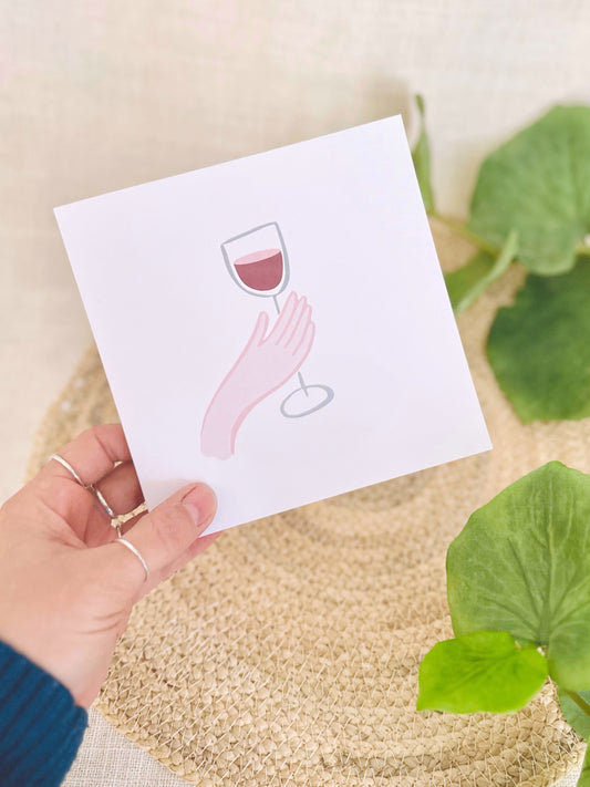 Carte De Souhait - Verre De Vin