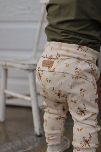 Pantalon Évolutif - Beige Motif Oiseaux