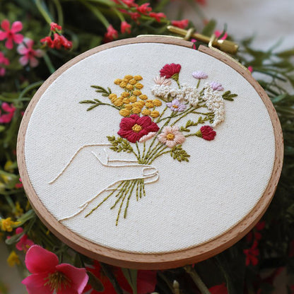 Kit De Broderie D.I.Y. - Fleurs Sauvages - Vibrantes