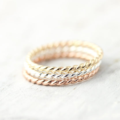Bague Large - Torsadée - Couleurs Variées