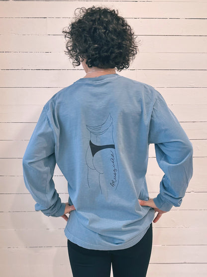Long Sleeve Fesses - Bleu