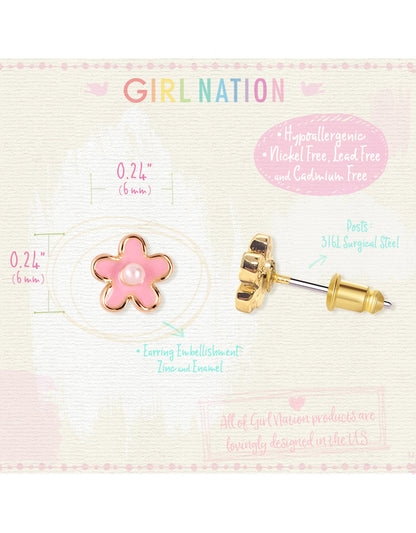 Boucles D'oreilles - Fleurs Roses