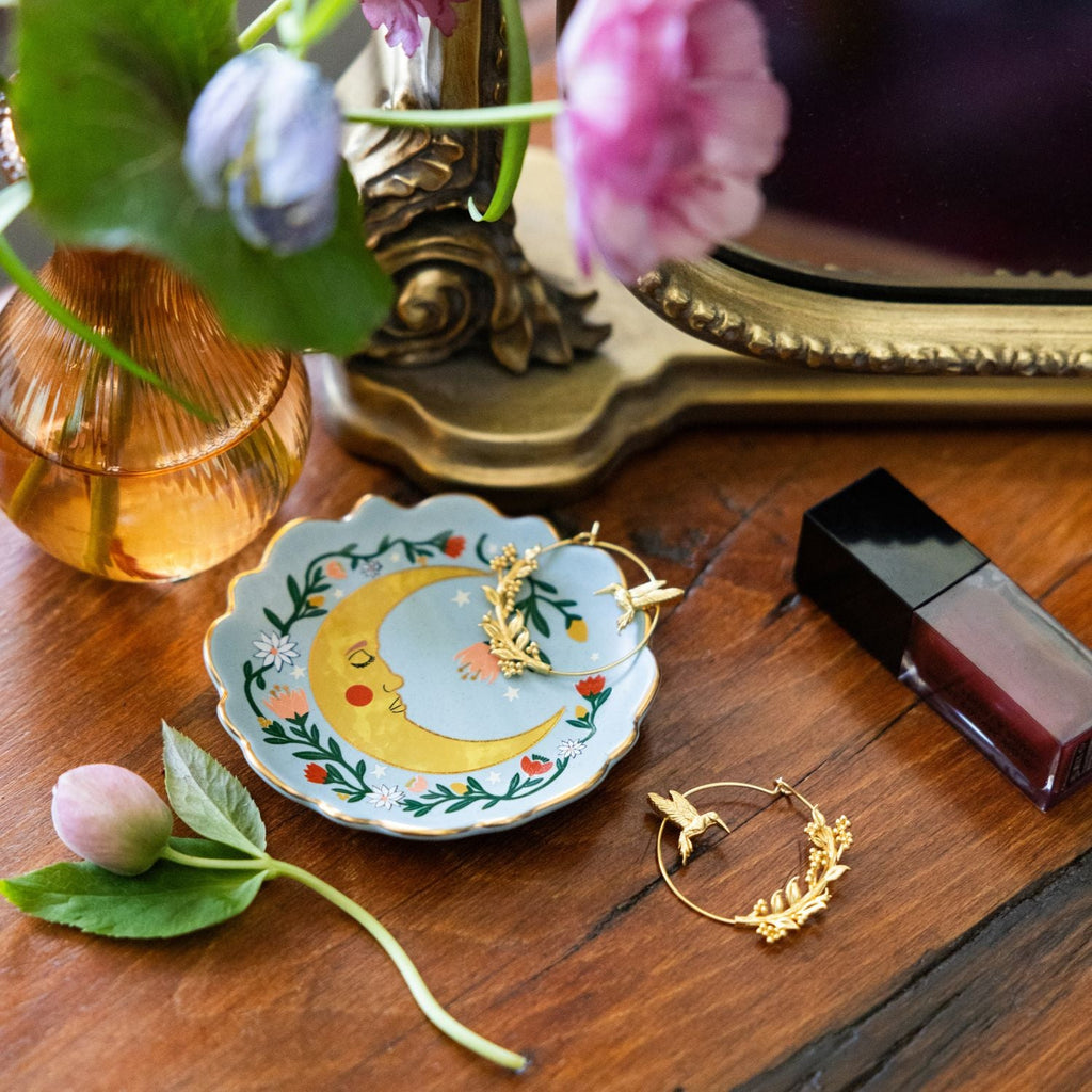 Plat À Bijoux & BO - Lune Fleurie