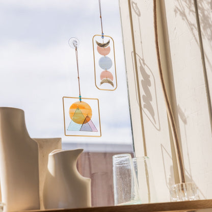 Vitrail - Coucher De Soleil Montagneux