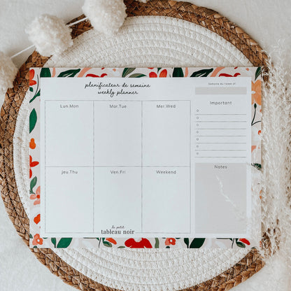 Planificateur De Semaine - Floral