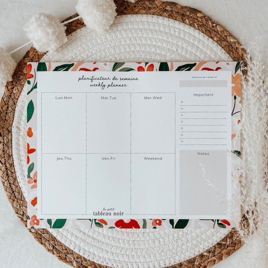 Planificateur De Semaine - Floral
