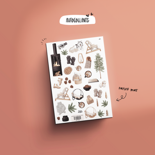 Autocollants - Chalet En Hiver