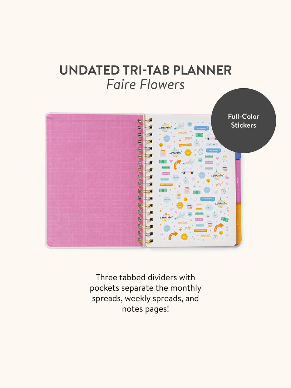 Agenda Non-daté - Fleurs Rétro