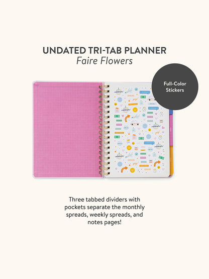 Agenda Non-daté - Fleurs Rétro