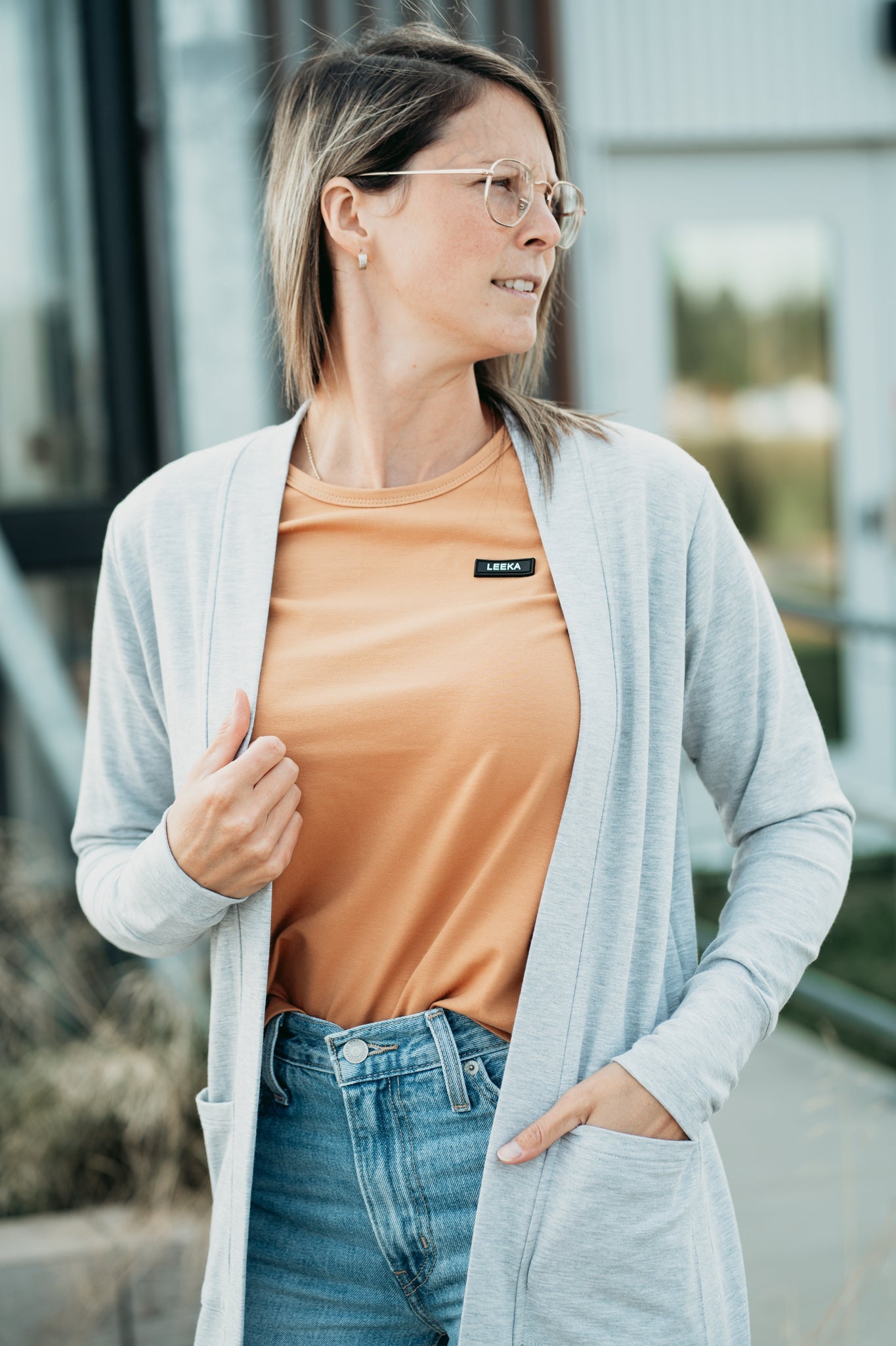 Veste Longue - Gris Pâle Chiné