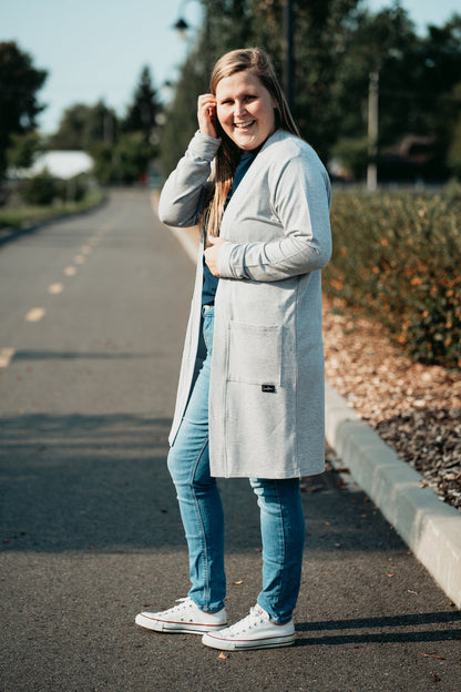 Veste Longue - Gris Pâle Chiné