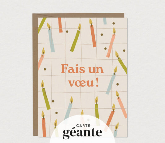 Carte De Souhait Géante - Fais Un Vœu