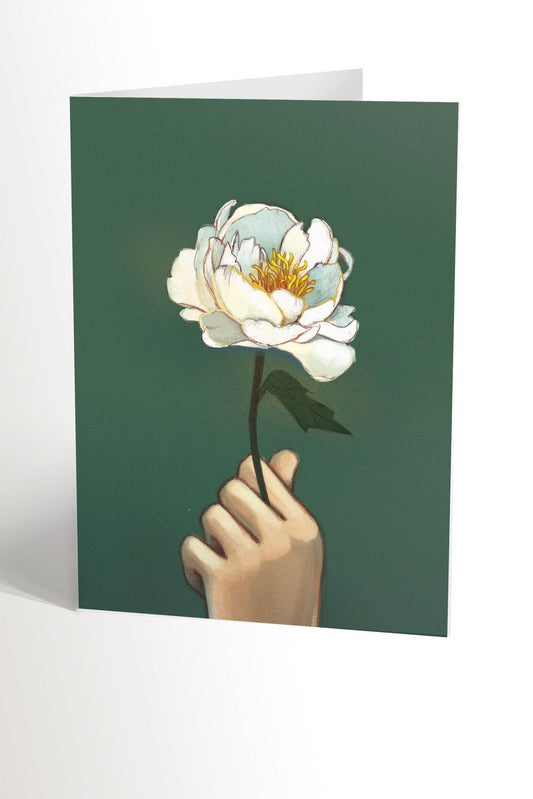 Carte De Souhait - Blanche Pivoine