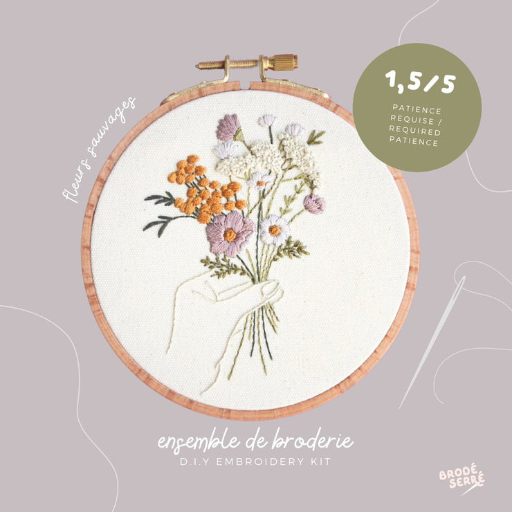 Kit De Broderie D.I.Y. - Fleurs Sauvages - Neutres