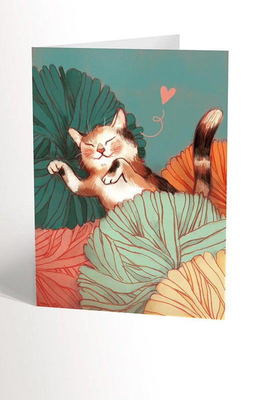 Carte De Souhait - Chat Endormi
