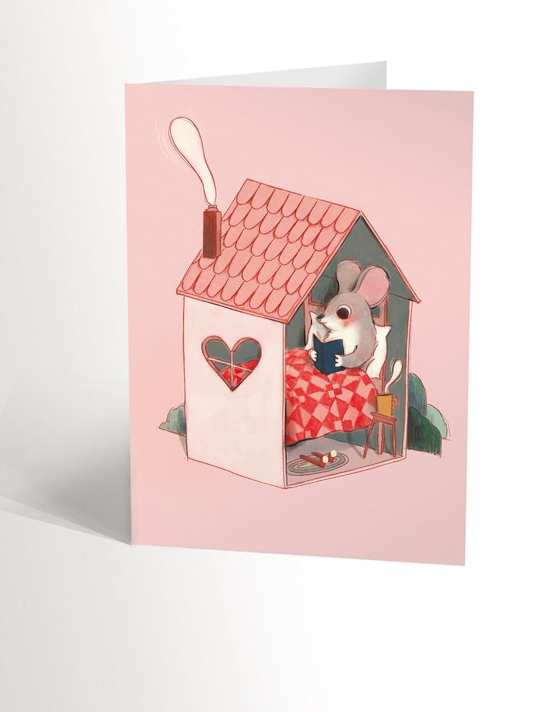Carte De Souhait - Souris Qui Lit
