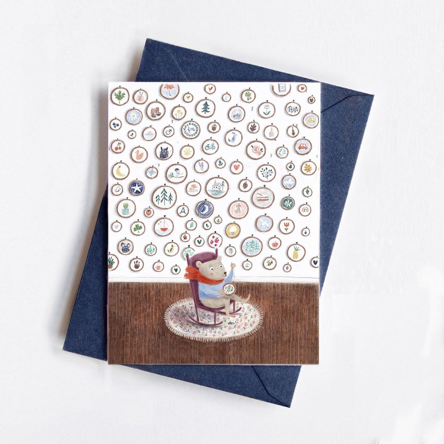 Carte De Souhait - Souris Broderie