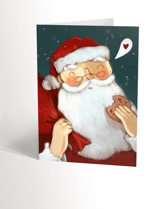 Carte De Noël - Père Noël Gourmand