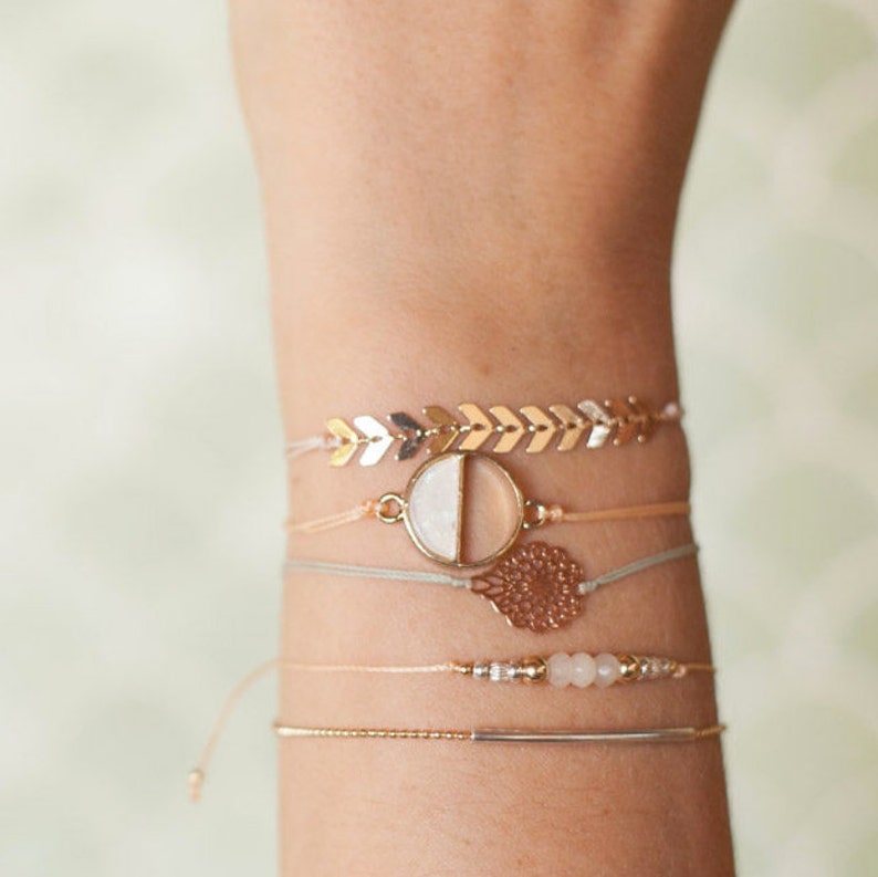 Bracelet Leaf - Sarcelle & Or