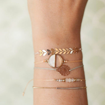 Bracelet Leaf - Sarcelle & Or