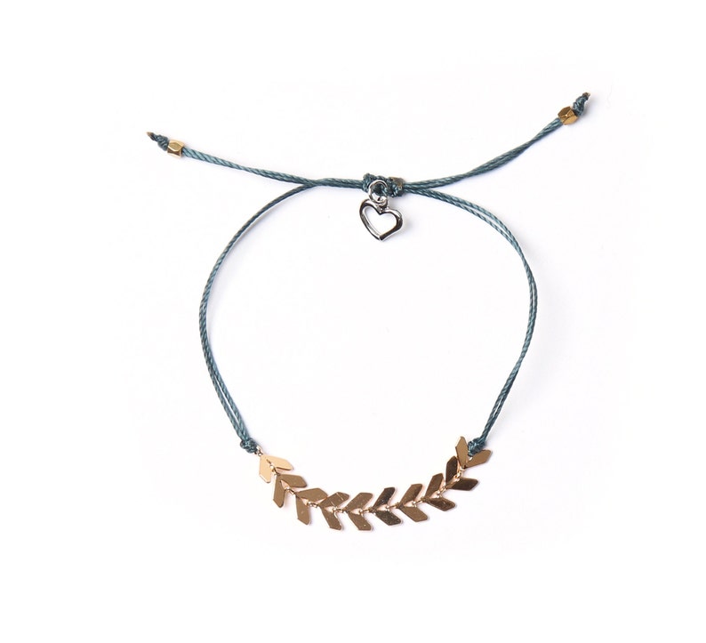 Bracelet Leaf - Sarcelle & Or
