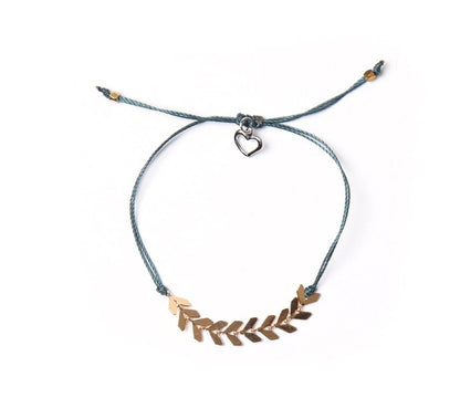 Bracelet Leaf - Sarcelle & Or