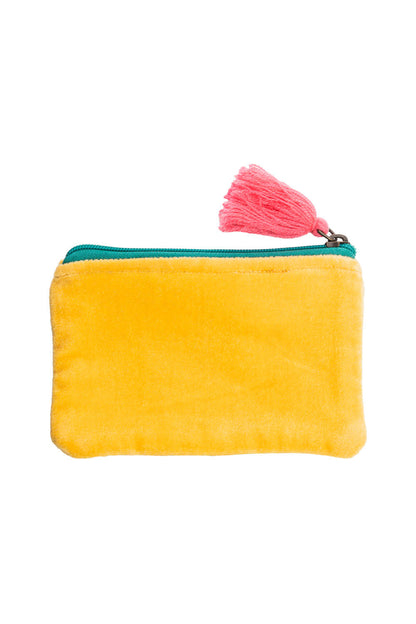 Trousse - Velour Floral Jaune