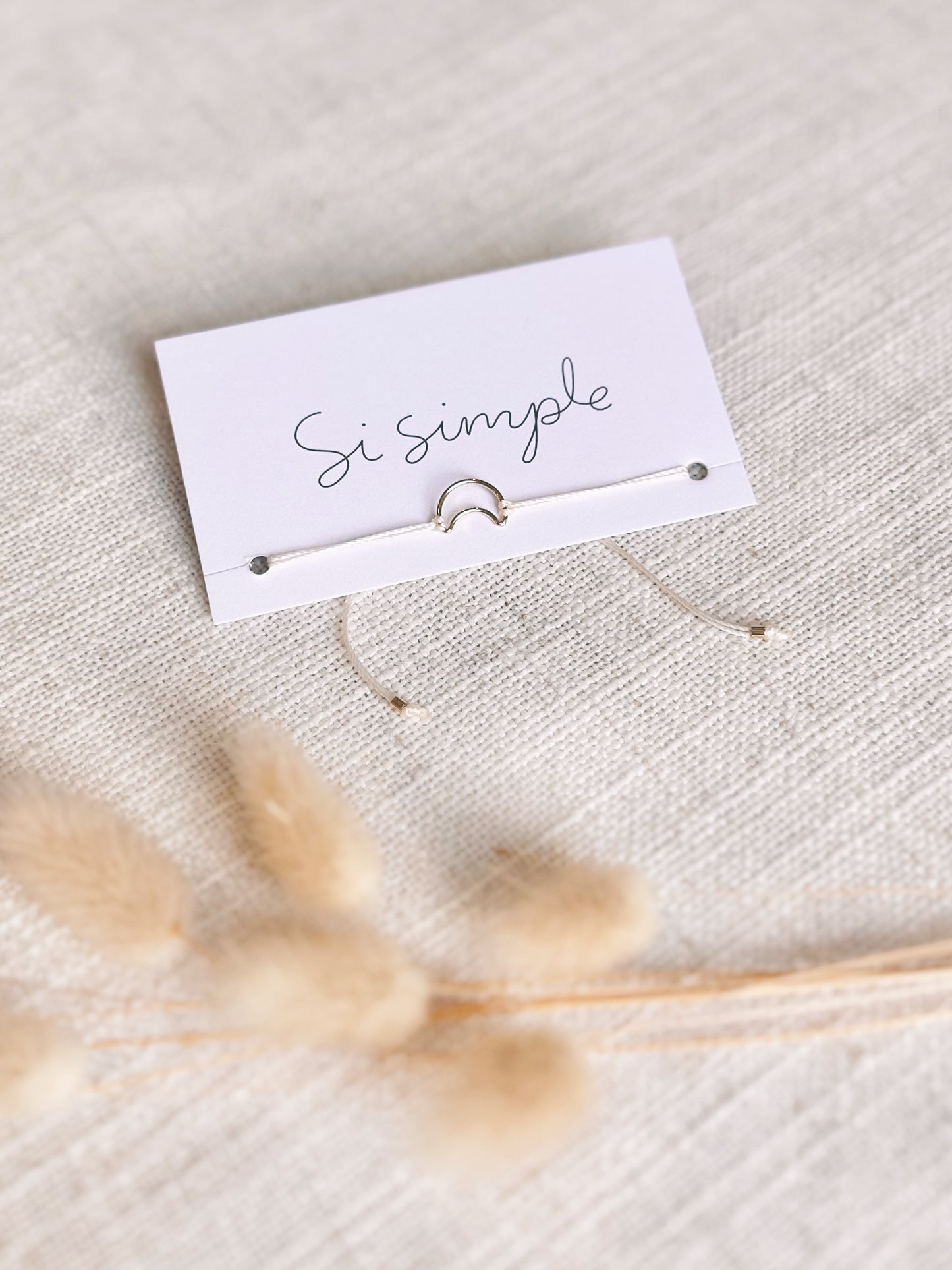 Bracelet Lune - Vanille & Or