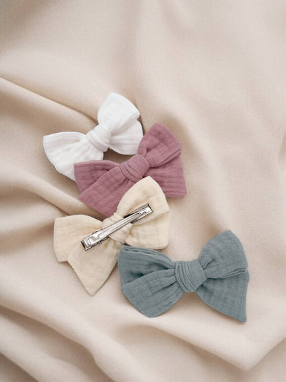 Bandeau En Mousseline - Blanc & Rose
