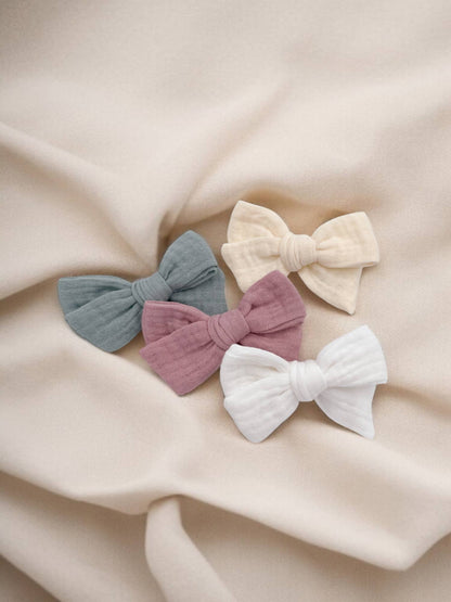 Bandeau En Mousseline - Blanc & Rose