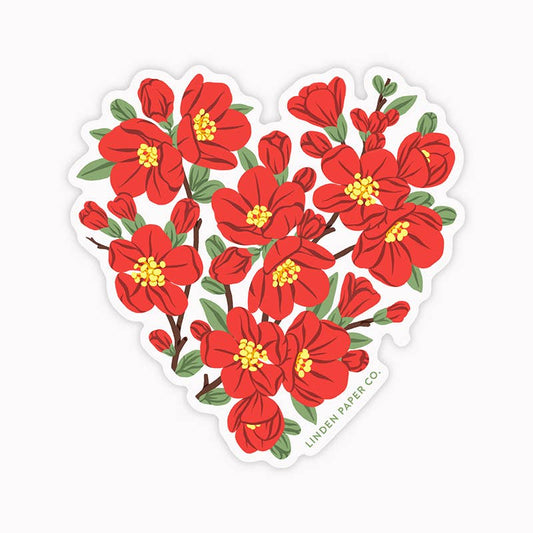 Autocollant - Cœur en fleur