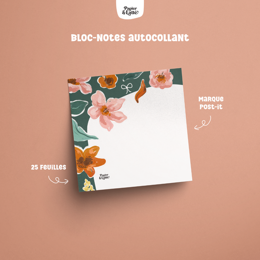 Bloc-Notes Autocollants - Fleurs