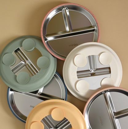 Assiette En Acier Inoxydable - Couleurs Variées