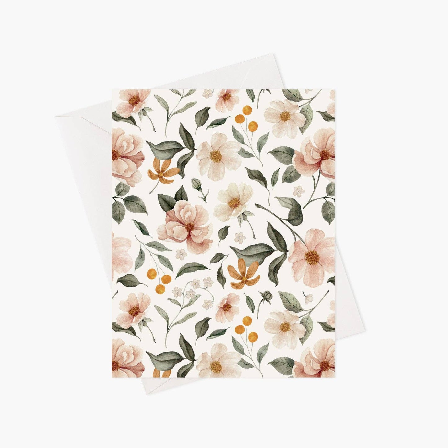 Carte De Souhait - Roses Et Fleurs Ocres