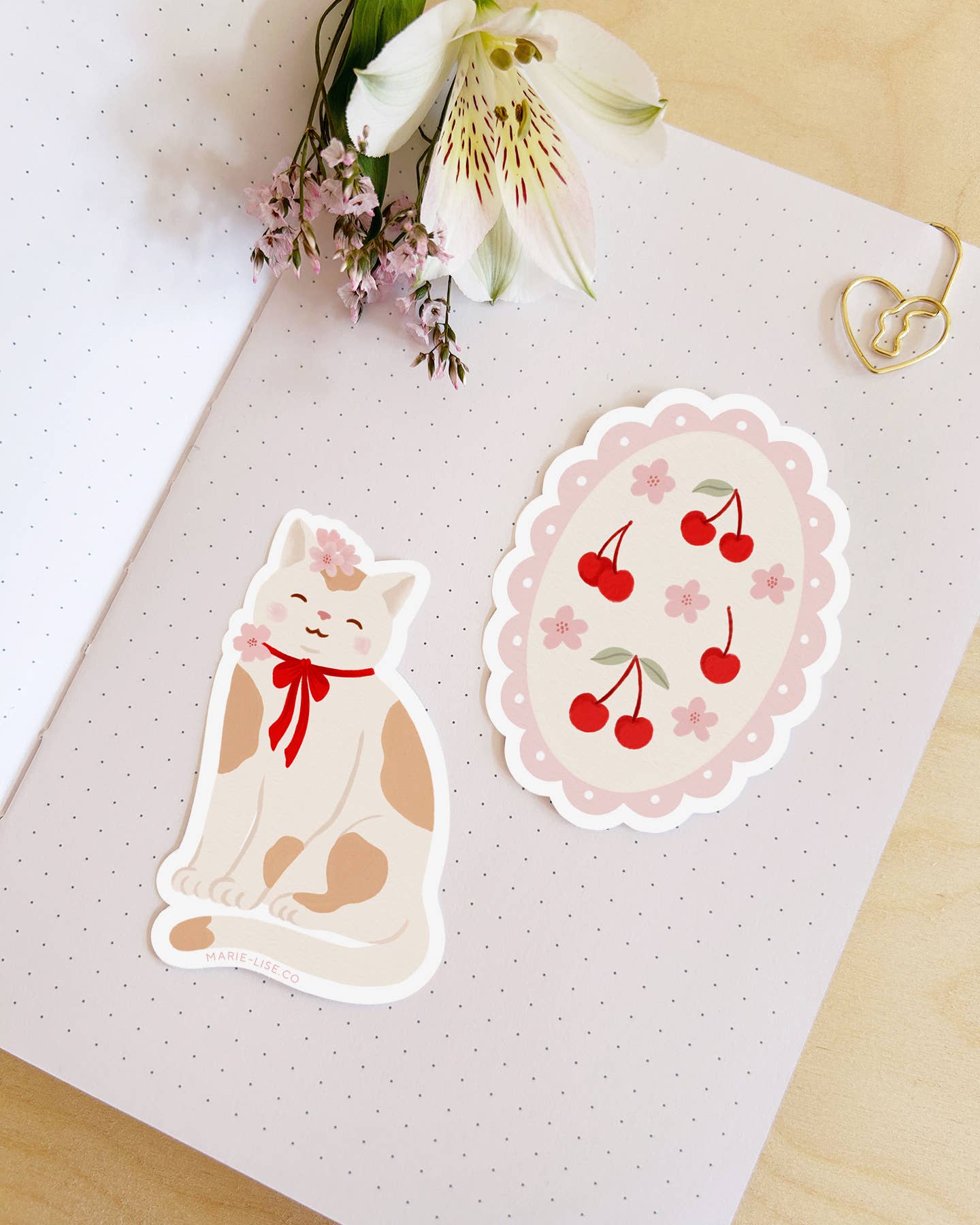 Autocollant - Médaillon Cerises