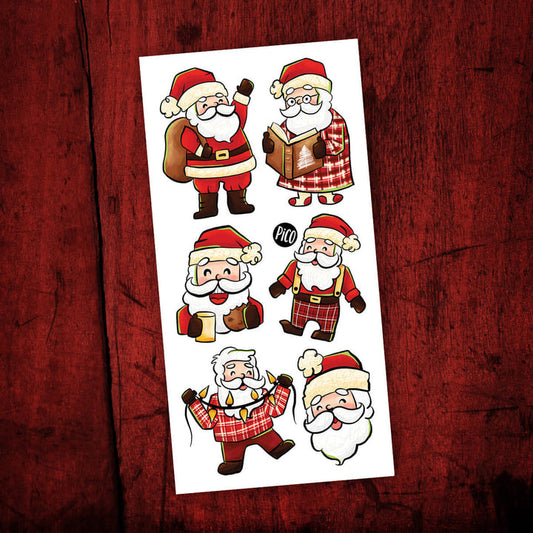 Tatouages Temporaires - Noël - Les Pères Noël en Pyjama