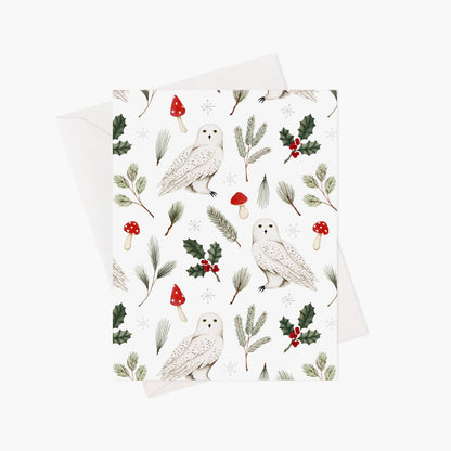 Carte De Noël - Harfang Des Neiges