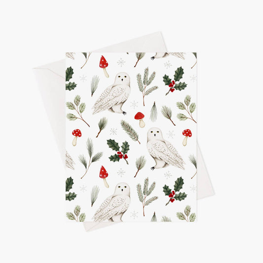 Carte De Noël - Harfang Des Neiges